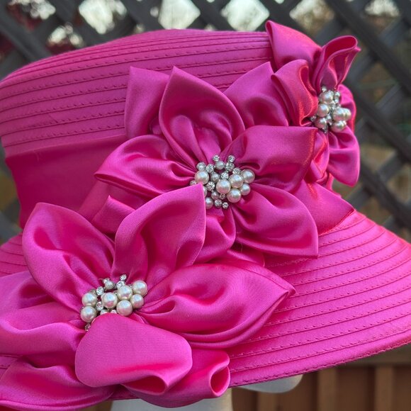 PINK HAT KENTUCKY DERBY OR CHURCH SERVICE HAT! - Picture 7 of 10